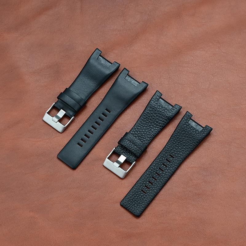 Correa de reloj de cuero genuino de 32*17 mm Para Diesel DZ4246 DZ1273 DZ1216 Correa grande cóncava para hombre resistente al agua y al sudor