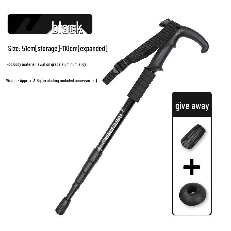 Bastones de Trekking Plegables Telescópicos - Antideslizantes, Ultraligeros para Hombres y Mujeres. Equipo de Senderismo Portátil y Duradero para Exteriores.