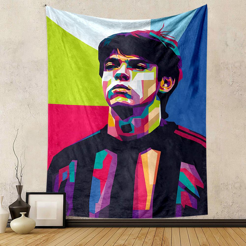 "Colorful Pop Art Male Portrait Design" Patterned tapestry home decor, suitable for bedroom and living room, gift
