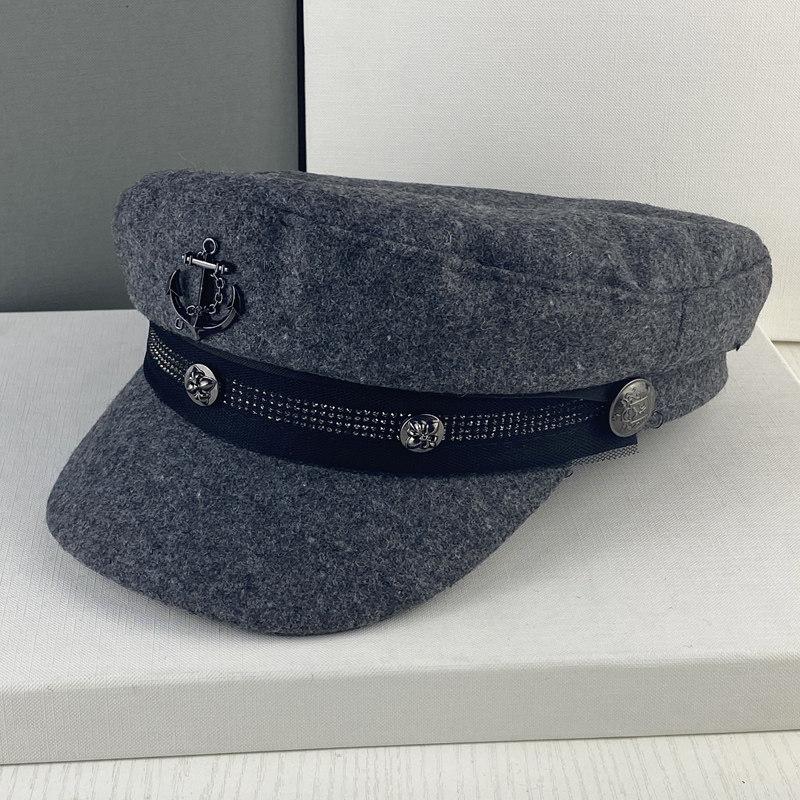 

Beret trendy versatile woolen cap autumn and winter British retro street fashion ins hat Adjustable сірий колір