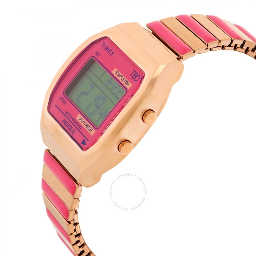 Timex 80 Quartz Digital Pink Dial Expansion Band Ladies Watch Tw2w41600 Tw2w41600vq