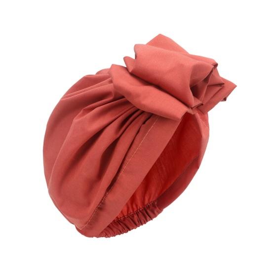 Turban Hat Retro French Style Flower Decor Women Hat Solid Color Breathable Wind-proof Headwear Daily Wear
