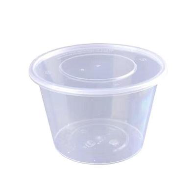 Saikeyou 450ml Disposable Round Plastic Food Containers with Lids (450 Pack)