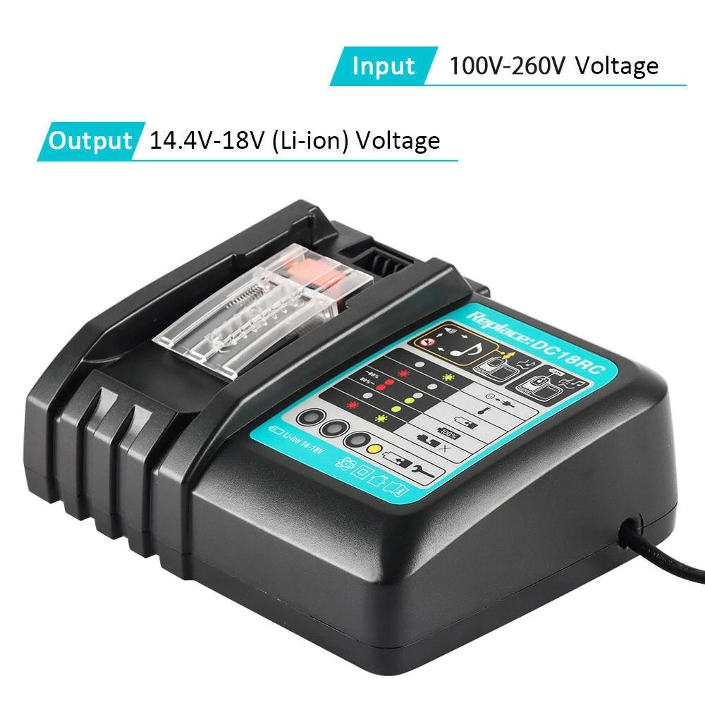 DC18RC Li-ion Battery 3A Charger for Makita 18V 14.4V BL1860B,BL1850B,BL1840,BL1830,BL1820,BL1415,BL1440 Power Tool Charger