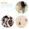 6 Pezzi Sacchetti di Tela per Soldi Sacchetti di Soldi per Costume Accessorio con Segno del Dollaro Sacchetti con Coulisse Soldi per Natale Cosplay Festa a Tema