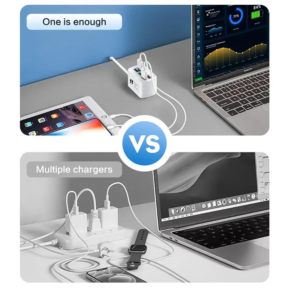 Universal Adapter Fast Quick Charging Head Socket Wall Charger Socket HUB Splitter Multi 6 Ports USB Phone Charger Power Strip