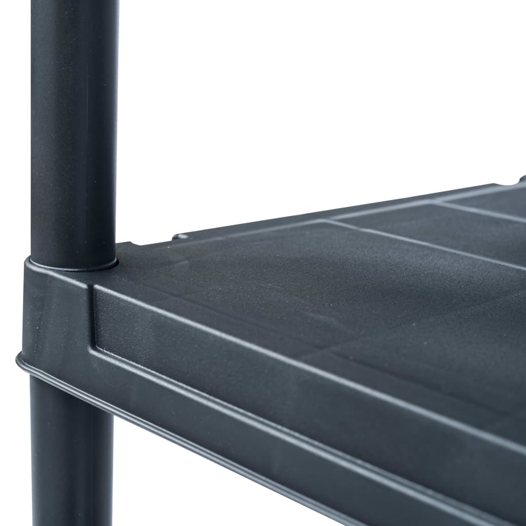 Vidaxl Warehouse Shelving, 5 Pcs, Black, 60X30X138 Cm, Plastic
