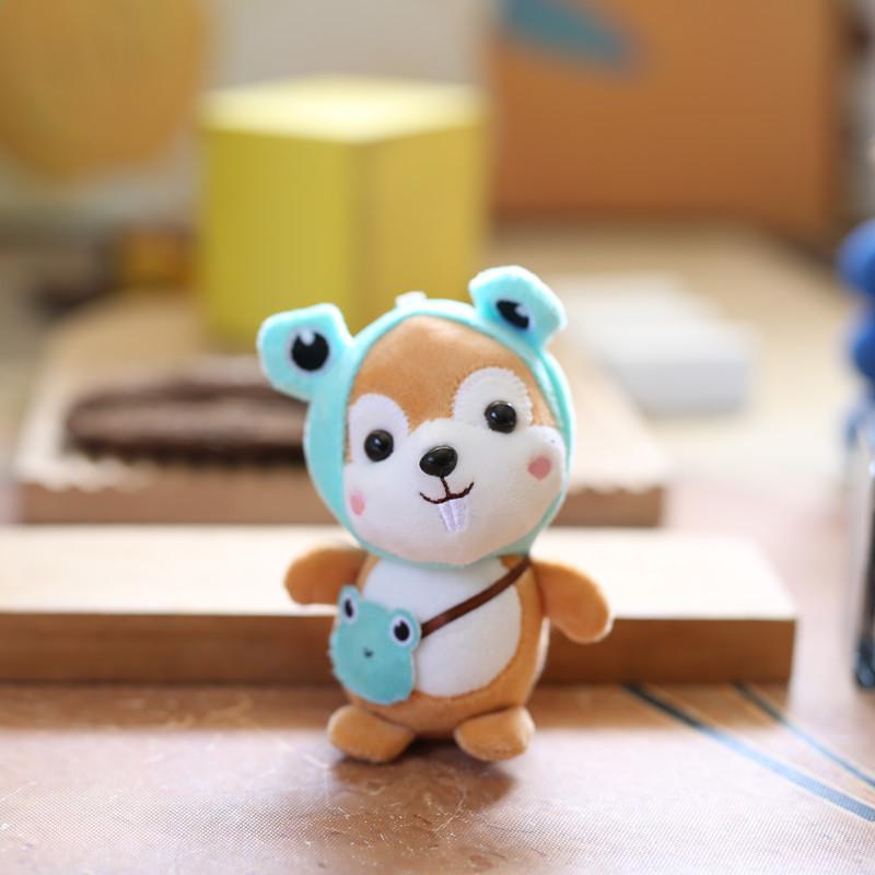 Adorable Plush Squirrel Keychain Cute Soft Toy For Bags And Keys Frog