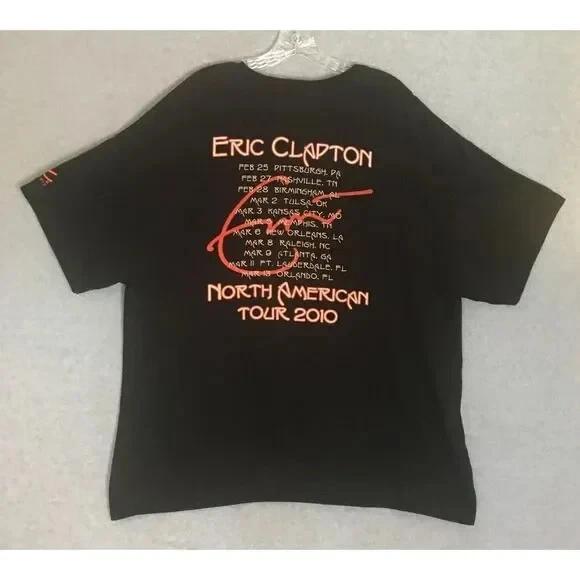 Eric Clapton 2010 North American Tour T-Shirt Reprint XL