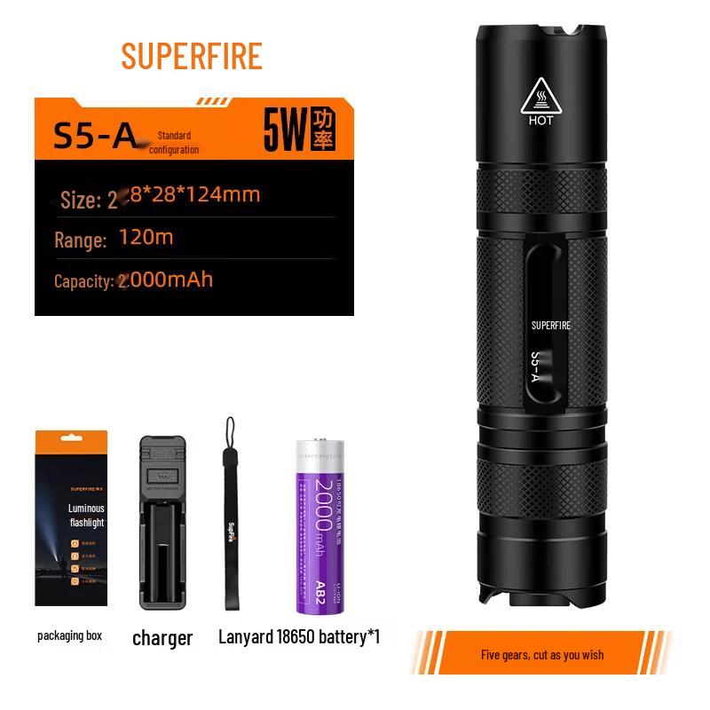 SupFire S5-A Portable Rechargeable LED Flashlight