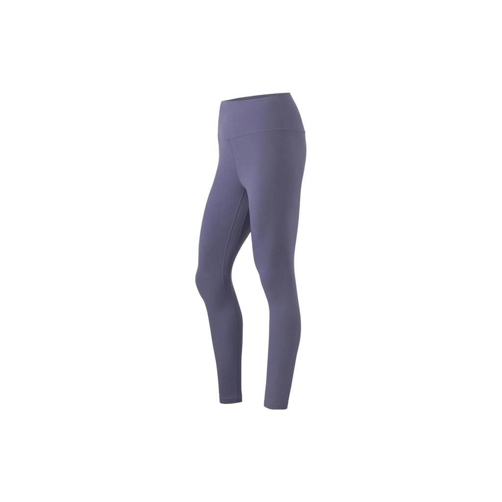 Li-Ning Fitness Series Solid Color Tight Sports Trousers Women Bottoms Dark-Gray Purple AULT016-4