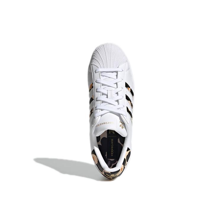 adidas Womens Superstar 'Unikko' (women's sizes) Cloud White / Core Black / Gold Metallic Skateboard Shoes H04076