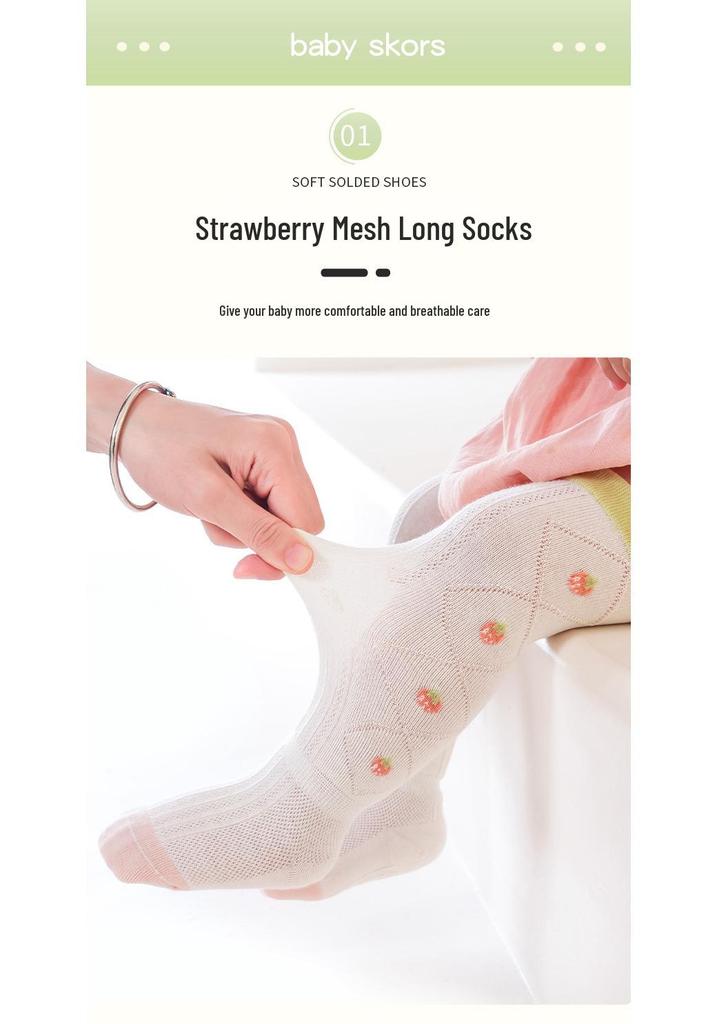 Liu Cheng Xing Baby Breathable Cartoon Mesh Over-the-Knee Cotton Socks