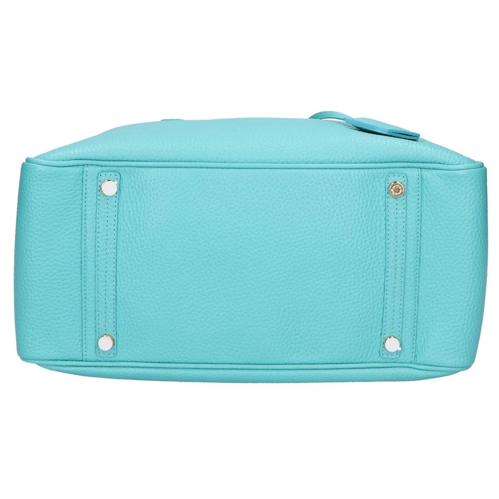 A.D.M.J. Accessoires De Mademoiselle [Good Condition] Shrink leather Tote Bag TurquoiseUsed