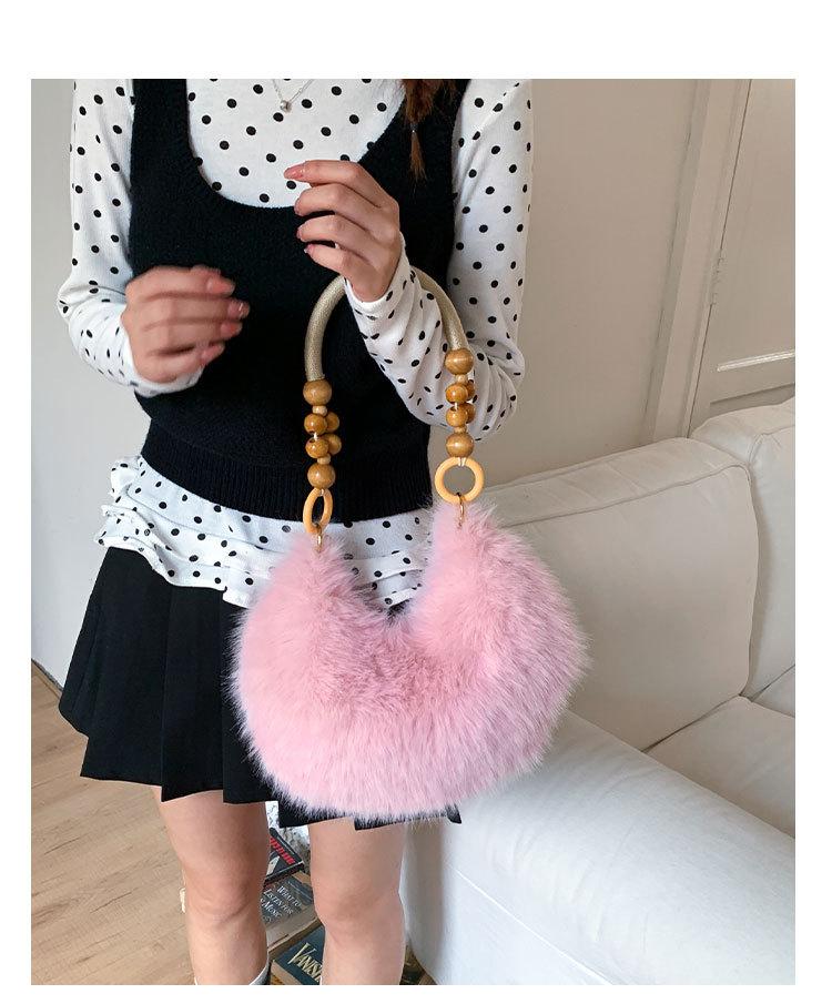 Hairy Hand Carry Small Bag Women's 2025 New Trendy Fashion Commuter Underarm Cloud Bag Autumn and Winter Versatile Shoulder Bag