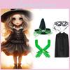 Halloween Witch Adult Cosplay Costume With Hat Gloves Cloak Party Performance