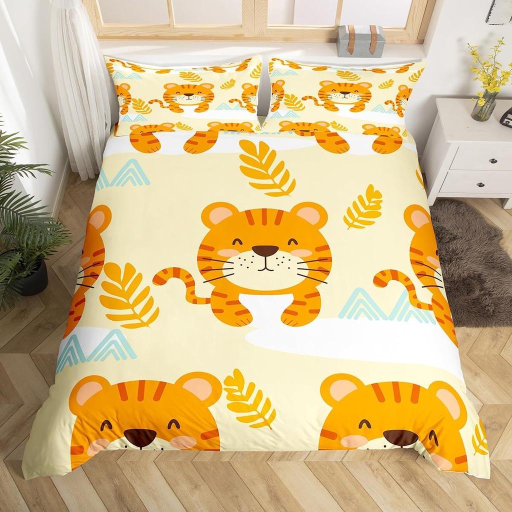 New Cute Farm Animals Duvet Cover King Size Cartoon Sheep Quilt Cover for Kids Boys Girls Teens Cute Animal Bed Set 3 Piece Set