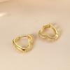 17KM Gold Color Ziron Hoop Earrings for Women Girls Retro Circle Heart Sparkling Stud Earring Set  Fashion Trend Jewelry