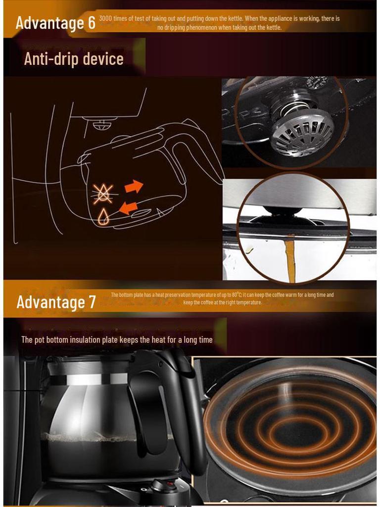 Compact Automatic Drip Coffee and Tea Maker for Home