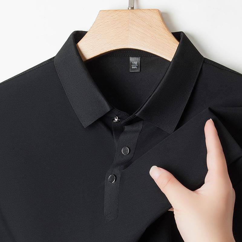 Jinmu Traceless Summer New Men's Short-sleeved Polo Shirt Lapel Casual Business Led Ice Silk T-shirt Men