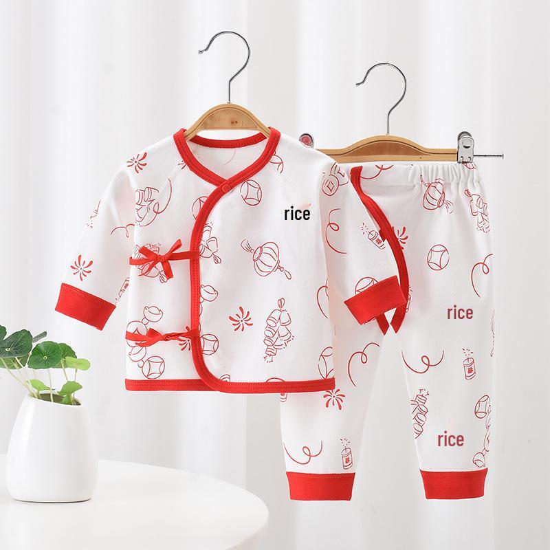 Set Haine Bumbac Toamnă Bebeluș: Salopetă Velcro pentru Nou-născut cu Croi Deschis