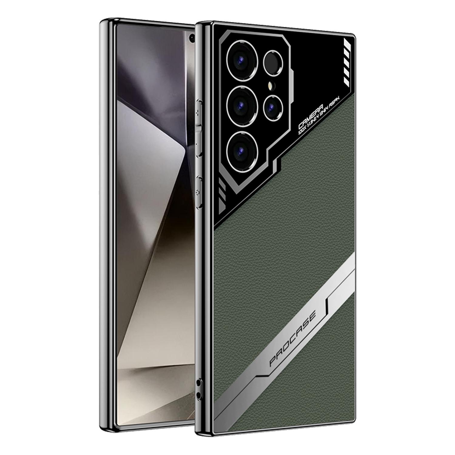 

Suitable for Samsung S24 Mobile Phone Case S24u Leather Case S24ultra Electroplating Plain Leather Mobile Phone Case S24 S24Ultra