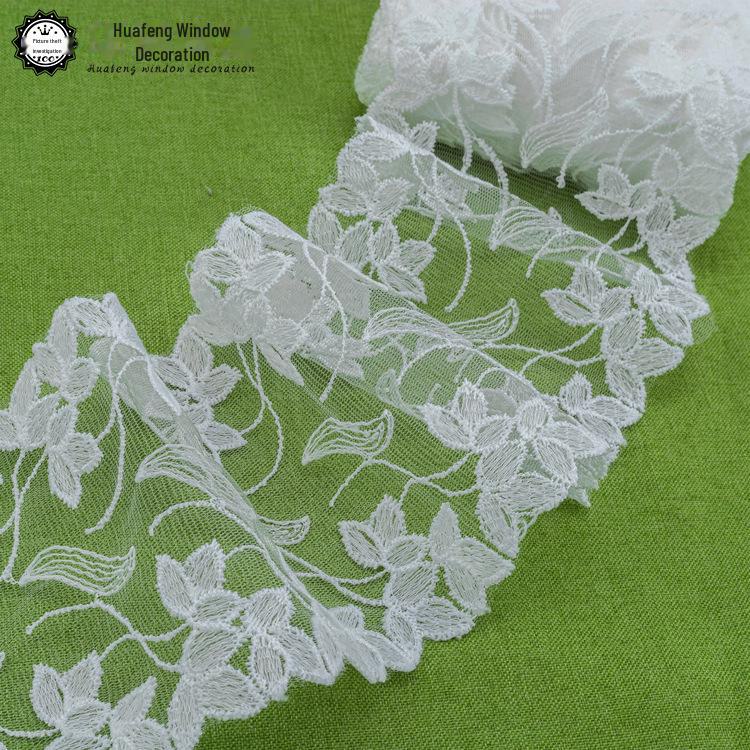 Weißer Spitzen-Netzrock-Vorhang: Besticktes DIY-Bekleidungsaccessoire, 10-65 cm, 13 Meter