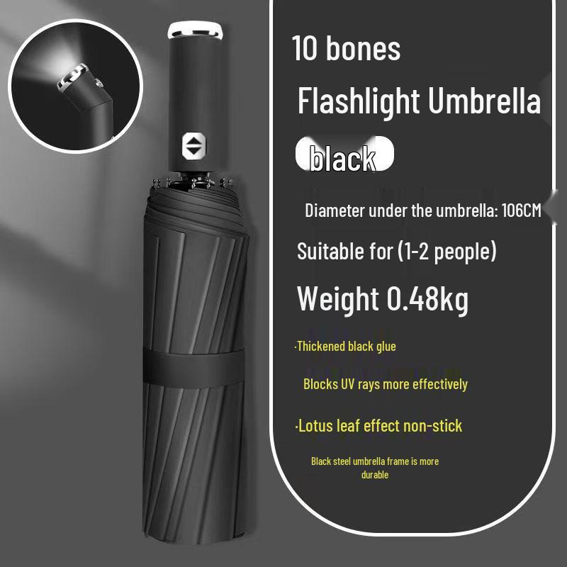 

Светодиодный фонарик-зонт двойного назначения - Многофункциональный, для ночного использования, Ветрозащитный, Солнцезащитный, Складной дизайн