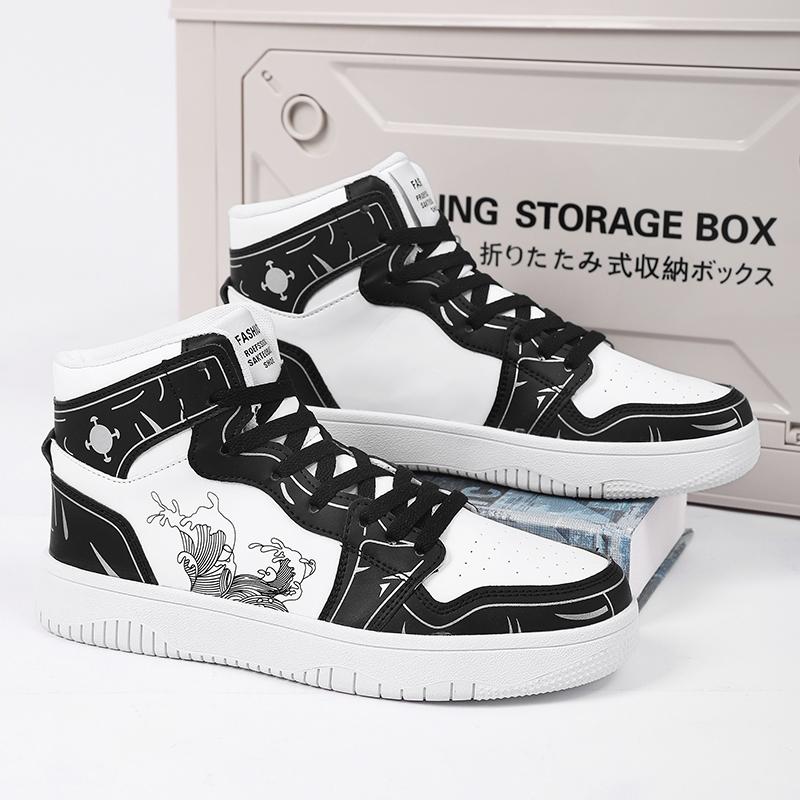 

Высококачественные молодежные кожаные повседневные спортивные туфли на шнуровке, классические популярные спортивные туфли для сноуборда, мужские туфли больших размеров на весну и осень 47 чёрный