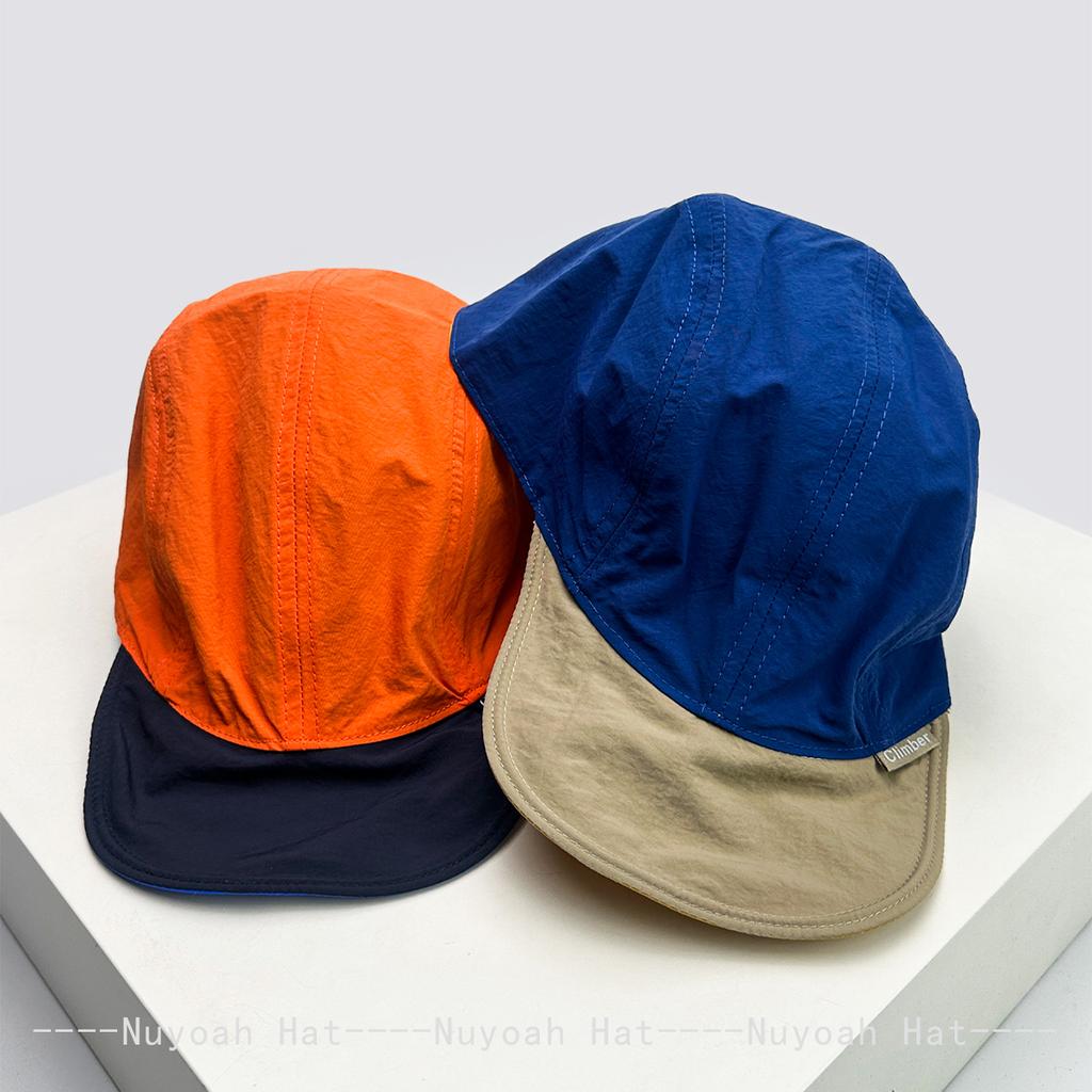 Quick Drying Korean Letters Baseball Hats Sunshade Color Block New Men Women Breathable Double-sided Wear Peaked Caps Versatile