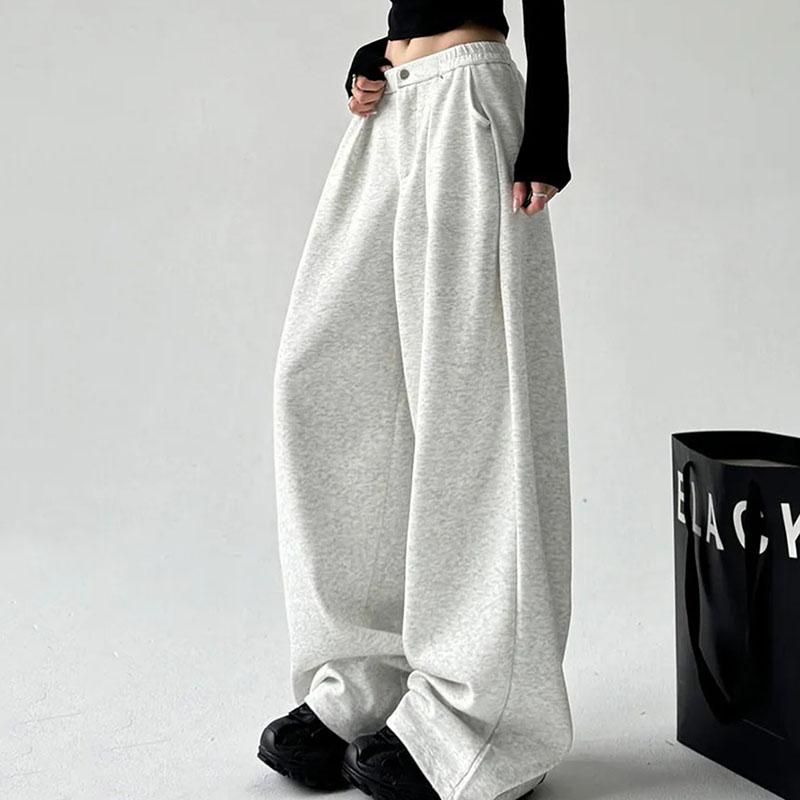 Oversized Women Gray Sweatpants Y2K America Style Retro Baggy Pants Female Casual Sports Streetwear Hip Hop Trousers 2025