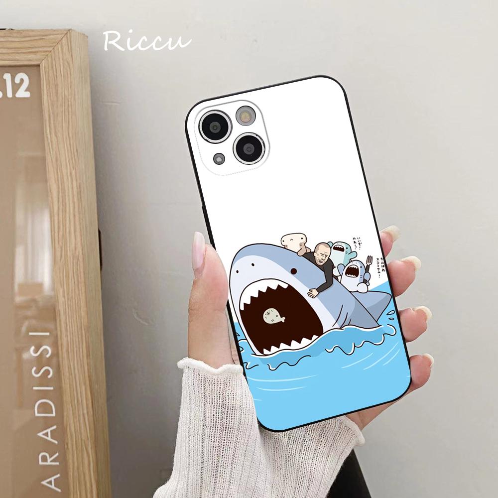 New Grinning Shark Phone Case 14 11 12 Pro 8 7 14 Plus 2020 X Pro 14 MAX 13 MINI XR XS Soft iphone 14 Cartoon Shark Phone Covers