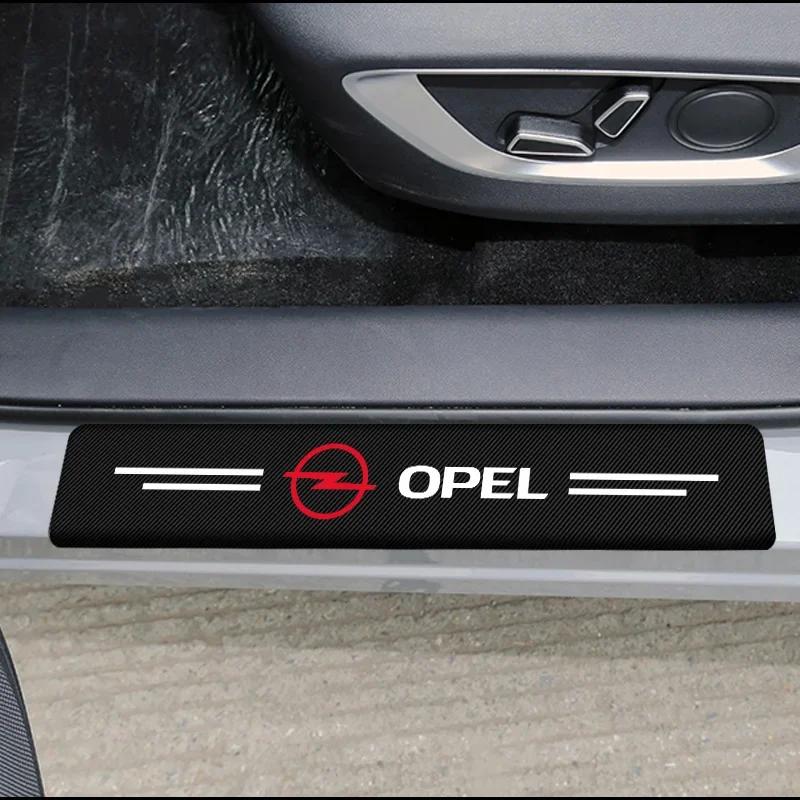 4pc Carbon Fiber Threshold Sticker for Cars Pedal Protection Sticker For Opel Astra J Insignia Astra G Corsa Mokka Vivaro Meriva