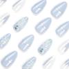Cross-border hot-selling wearing nail pads finished products wholesale cool color 3D water drop shell manicure almond fake nails