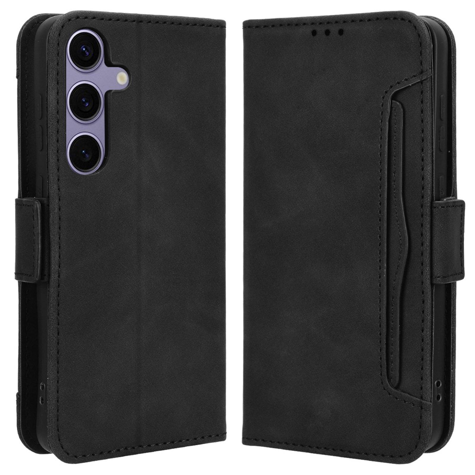 

Шкіряний чохол-гаманець для телефону Samsung Galaxy S24 FE з кількома відділеннями для карток Black