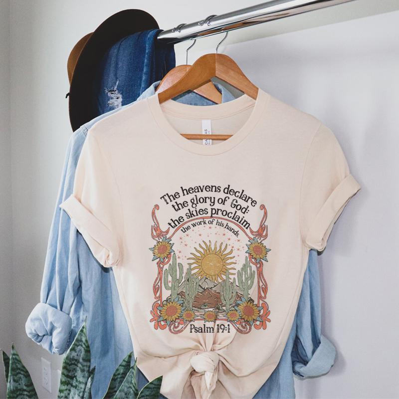 Psalm 191 Jesus Faith TShirts Women Vintage Boho Bible Verse Tshirt Christian Inspirational Tee Shirt FeUnisex Religious Tops
