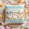 Cute Chiikawa Pillow Case Short Plush Double-Sided Printing Home Machine Washable In Warm Winter Cushion Cover