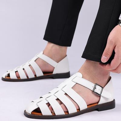 Echtleder Sandalen Italienischer Stil Gladiatus Business Kleidsandalen Handgefertigte Lederschuhe Herren Sandalen Große Größe 38-48