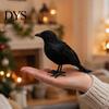 Realistic Feathered Crows Black Crow Halloween Decor, Lifelike Raven Figurine Prop Simulation Ravens for Haunted House, Artificial Bird Ornament Party