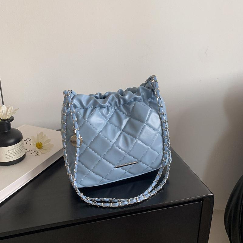 Fashionable Chain Element Soft Leather Bucket Bag For Women 2023 Summer Korean Version Trend