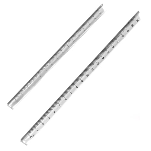 

EsiFare Transparent Straight Rulers, Set of 2, Triangular Ruler, Triangular Ruler, 0-15cm, 0-20cm, Three-Sided Straight Ruler, Transparent Stationery,