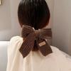 1pc Korean Version of New Large Plush Solid Color Yarn Bow, Korean Style Girl Hair Loop, Lazy Style Temperament, Rubber Band