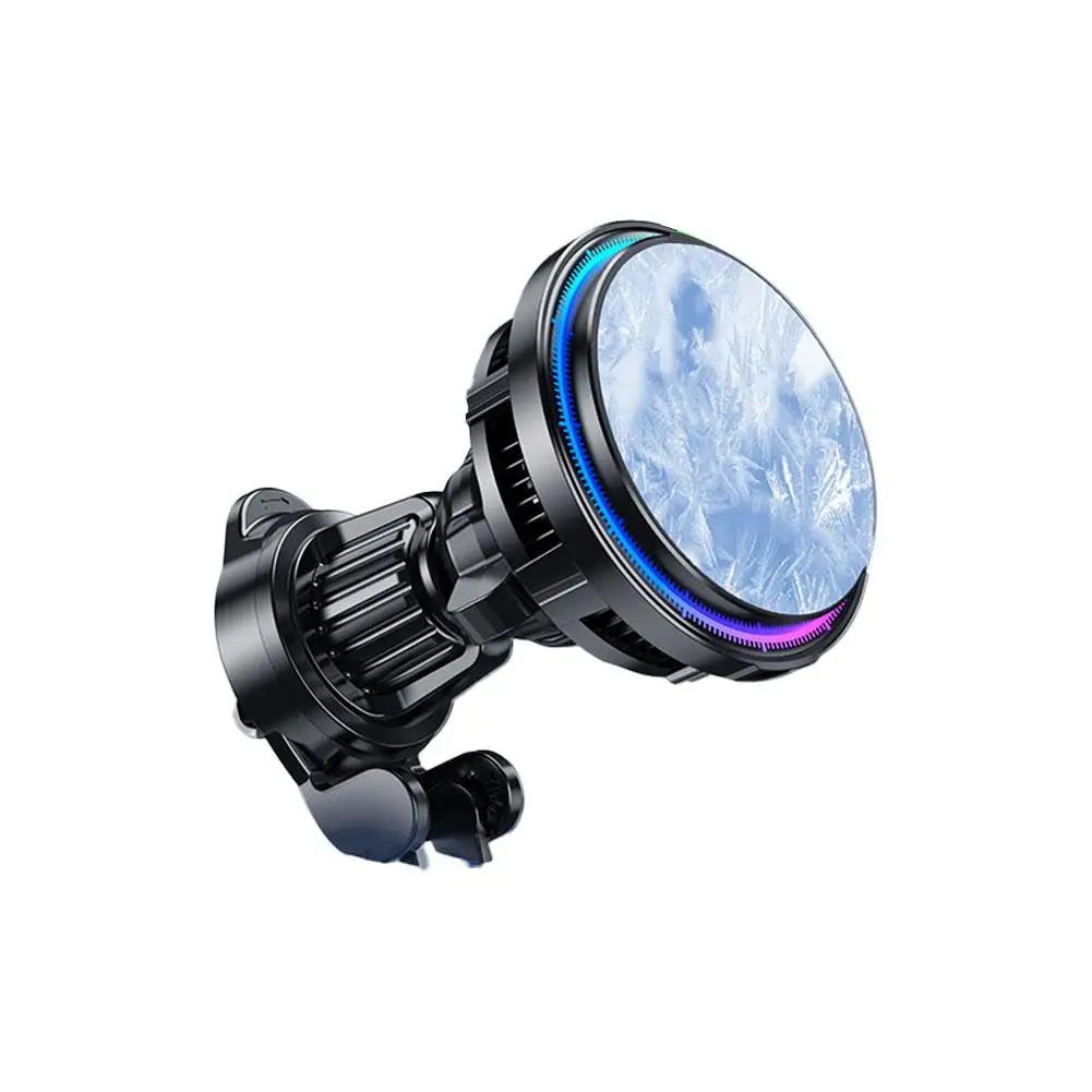 15W Ice Cooling Magnetic Wireless Car Charger Fast Charging Station for iPhone15 14 13 12 Pro Max MacSafe Car Phone Holder J8Z2