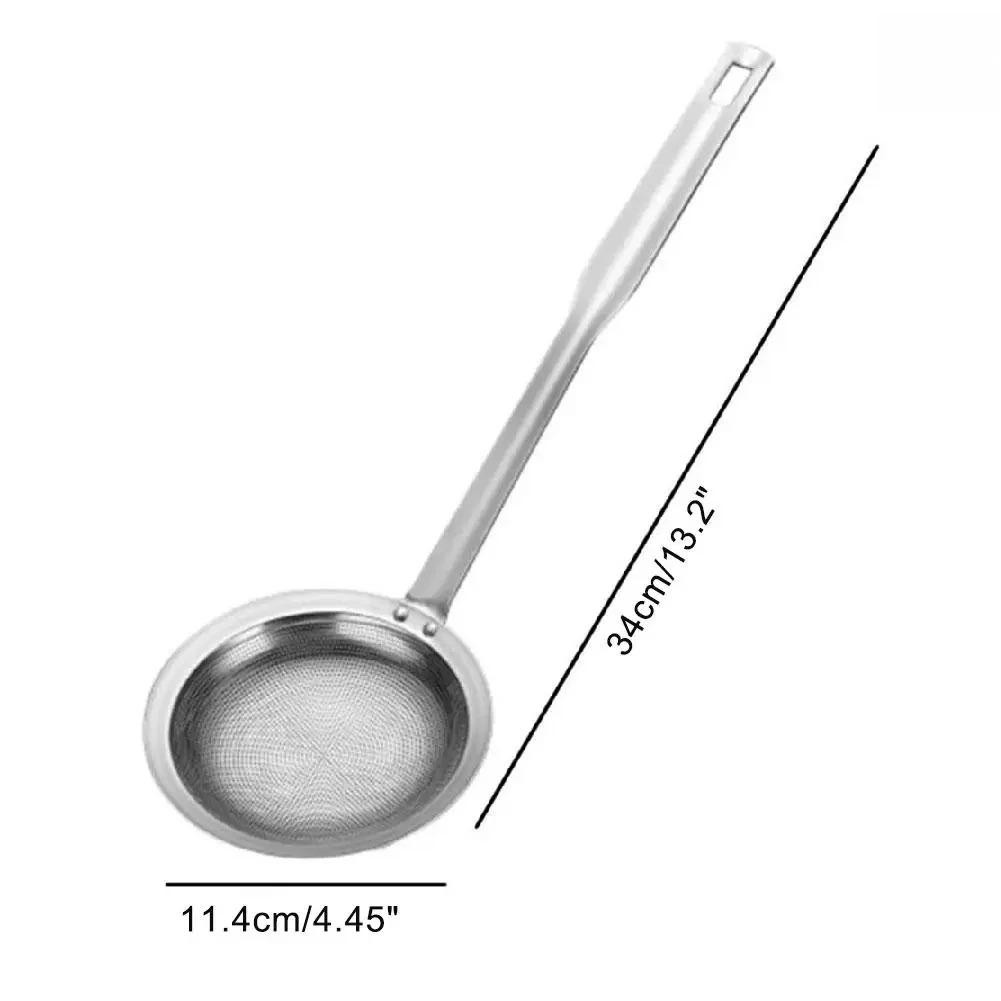 Fettavskummare sked sil rostfritt stål finmaskigt fett olja skumma fett skum filter med handtag köksredskap 2025