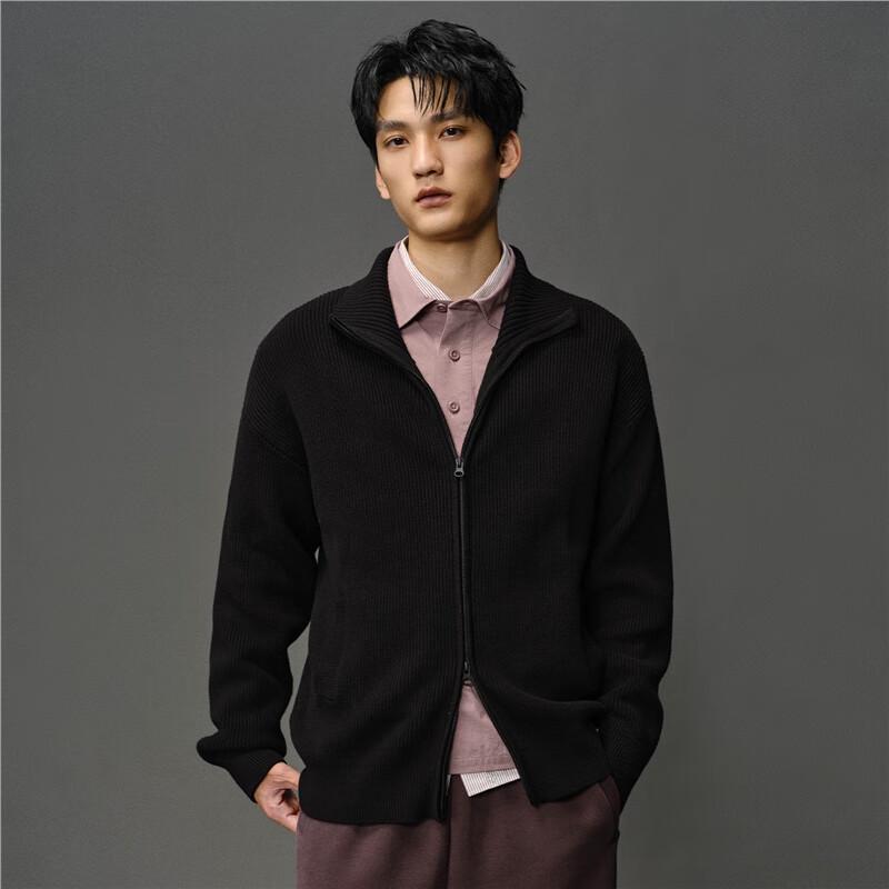 GIORDANO CONCEPTS Unisex Pure Cotton Half-High Collar Knit Cardigan