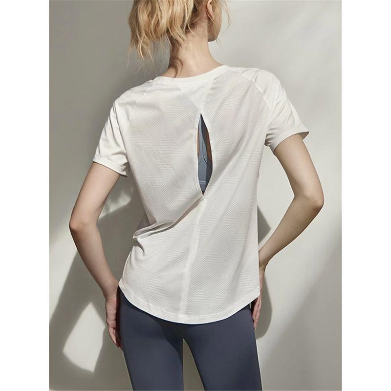 

Нарядная женская летняя футболка с коротким рукавом, блузка, одежда для йоги White 2XL