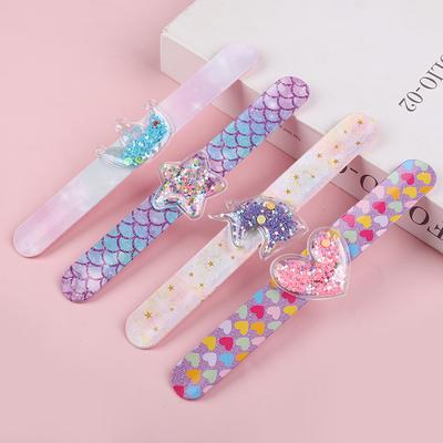 Kinder Cartoon Armband mit Glitzer Pailletten Einhorn Meerjungfrau Slap Armbänder Geburtstagsparty Mitgebsel Geschenk Goodie Pinata Füller