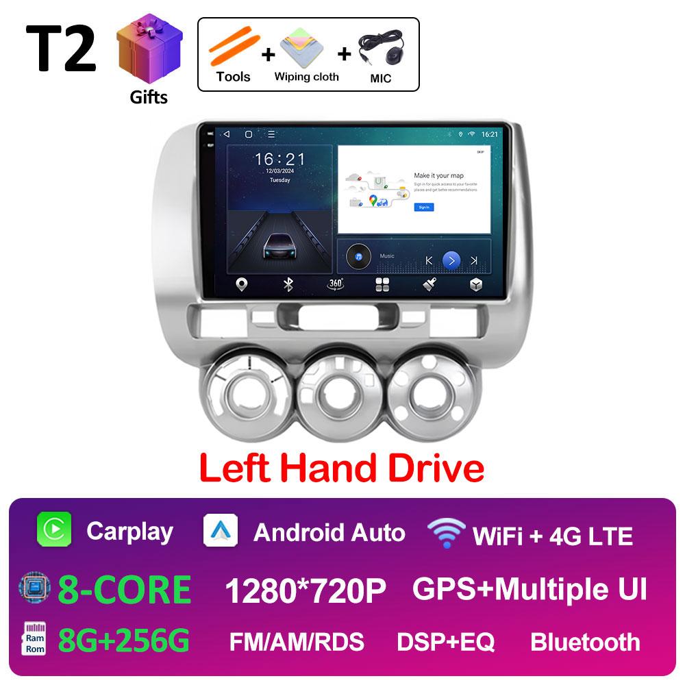 Left Hand Drive Car Video Player For Honda Fit Jazz City 2002 2003 2004 2005 2006 2007 GPS Navi Bluetooth Autoradio Accessories