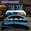 MAN Truck Customized Name Text Bedding Set, 1 Duvet Cover & 2 Pillowcases Personalized Bedroom Gift