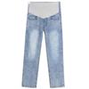 High Waist Elastic Maternity Jeans: Slimming, Straight Leg, Plus Size Denim for Spring.